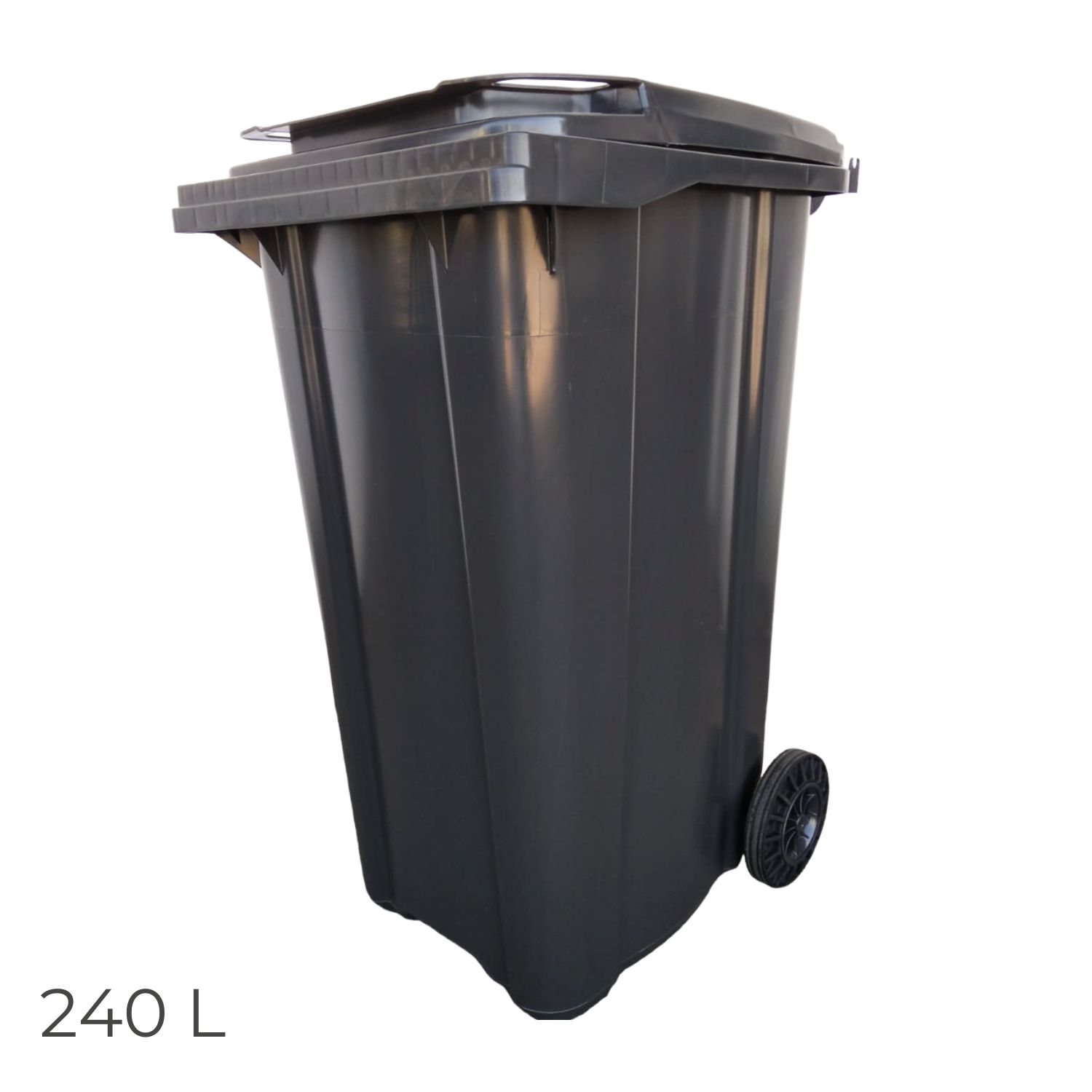 Caixote Lixo Polietileno com Rodas 240 Litros Cinza Muito Resistente