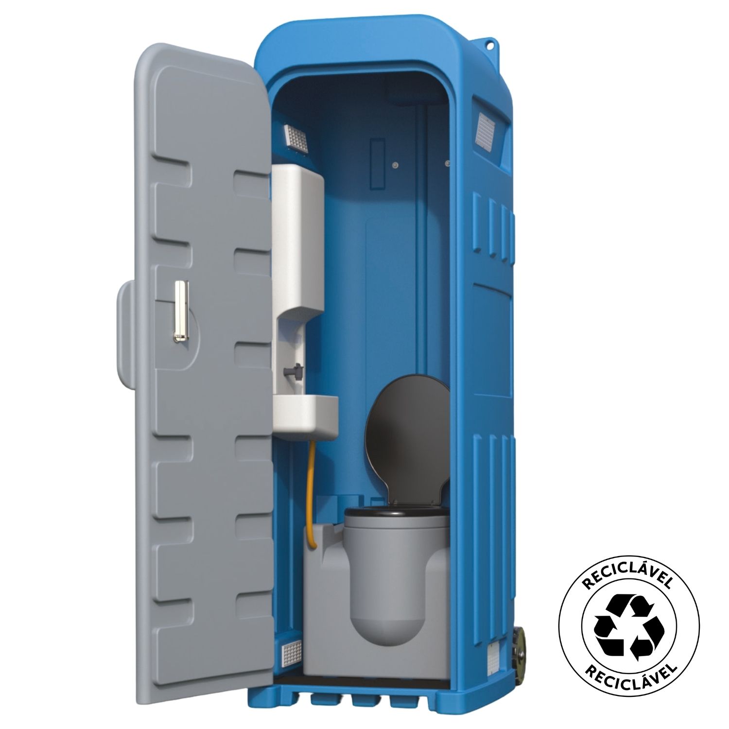 WC Sanitário Portátil Químico Standard c/ Rodas Obra Provisório Estaleiro