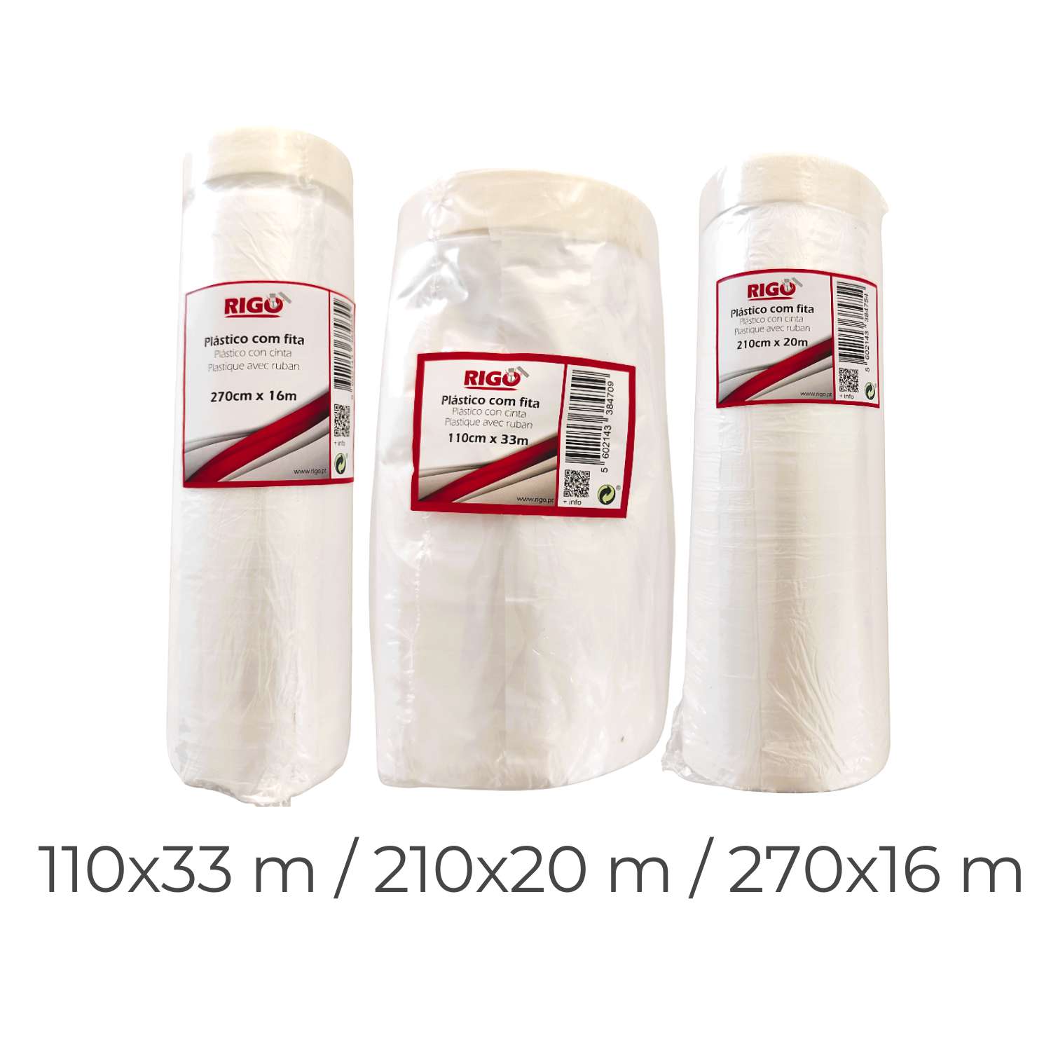 Plástico c/ Fita Cola 110cm x 33m /  210cm x 20m / 270 x 16 m Proteção Trabalhos de Pintura