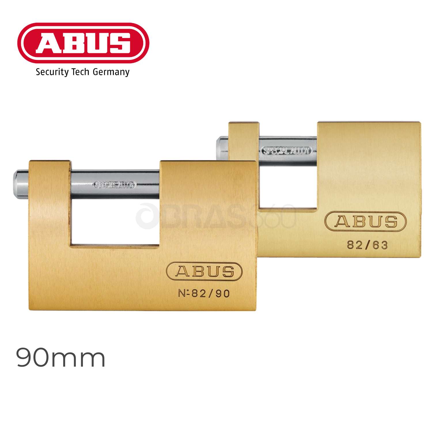Cadeado Monobloco Retangular Latão 63mm ABUS 82/70 B  Resistente Portão Segurança Corrente