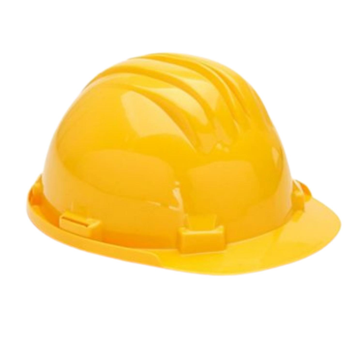 Capacete de Segurança em Polietileno 5-RS Obras Indústria Amarelo Pedreiro Trolha Engenheiro - Amarelo