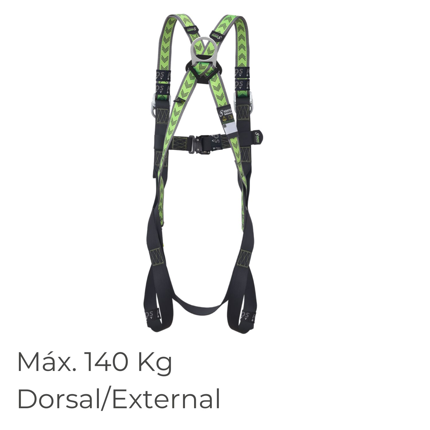 Arnês Kratos FA1011101 Ancoragem Dorsal e External até 140Kg, Engate Rápido, Trabalhos Restrição