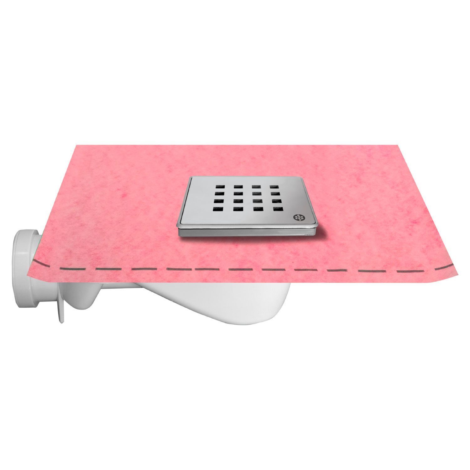 Ralo de Duche com Grelha Inox e Tela Impermeabilizante 10X10cm