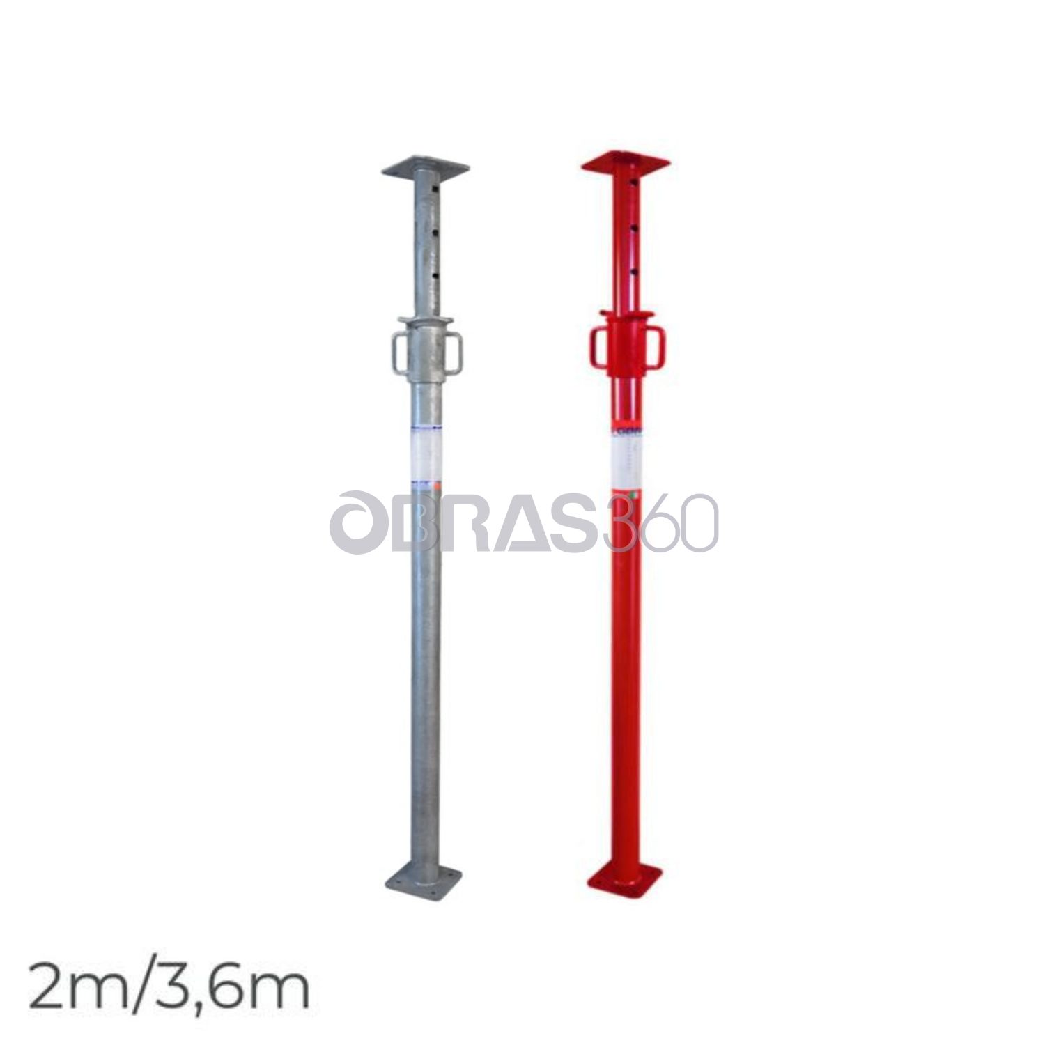 Prumos Cofragem 2M/3,6M (Cor Aleatória) Leves Aço Resistente Escoras Suporte Painel Cofragem