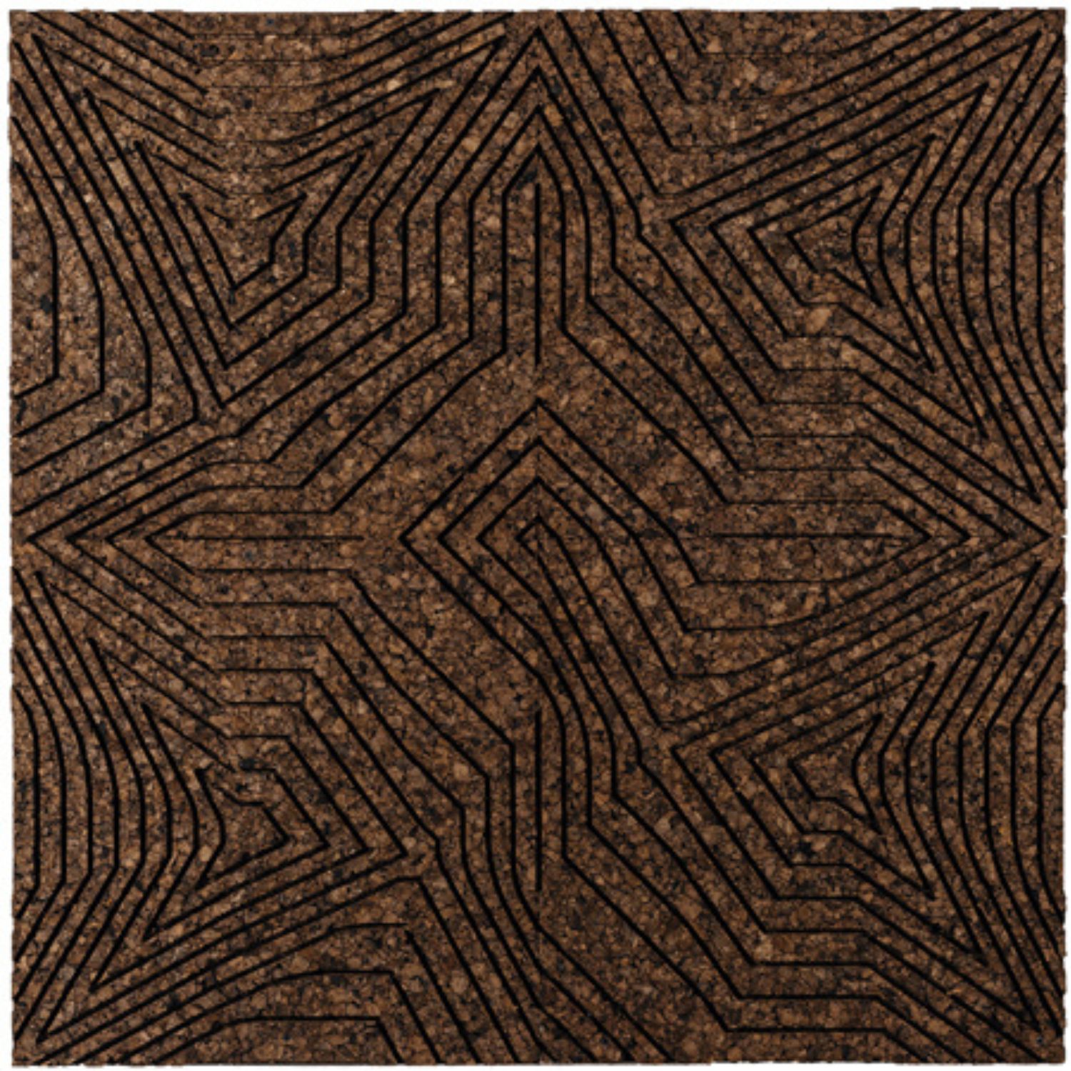 Placa Cortiça Acústica Corkdelaunay Padrão 2D Decoração 500 x 500mm