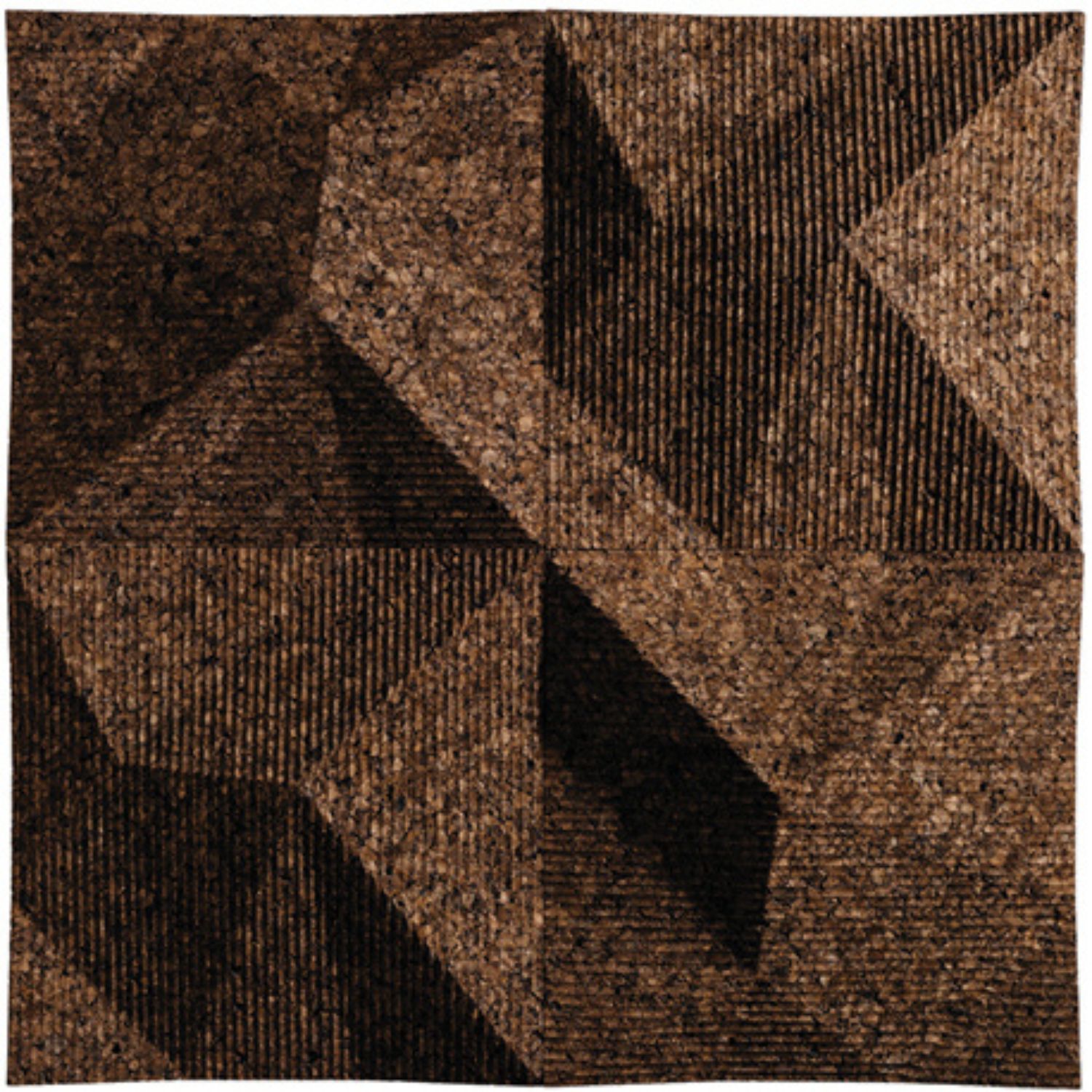 Placa Cortiça Acústica Corkdelaunay Padrão 3D Decoração 500 x 500mm