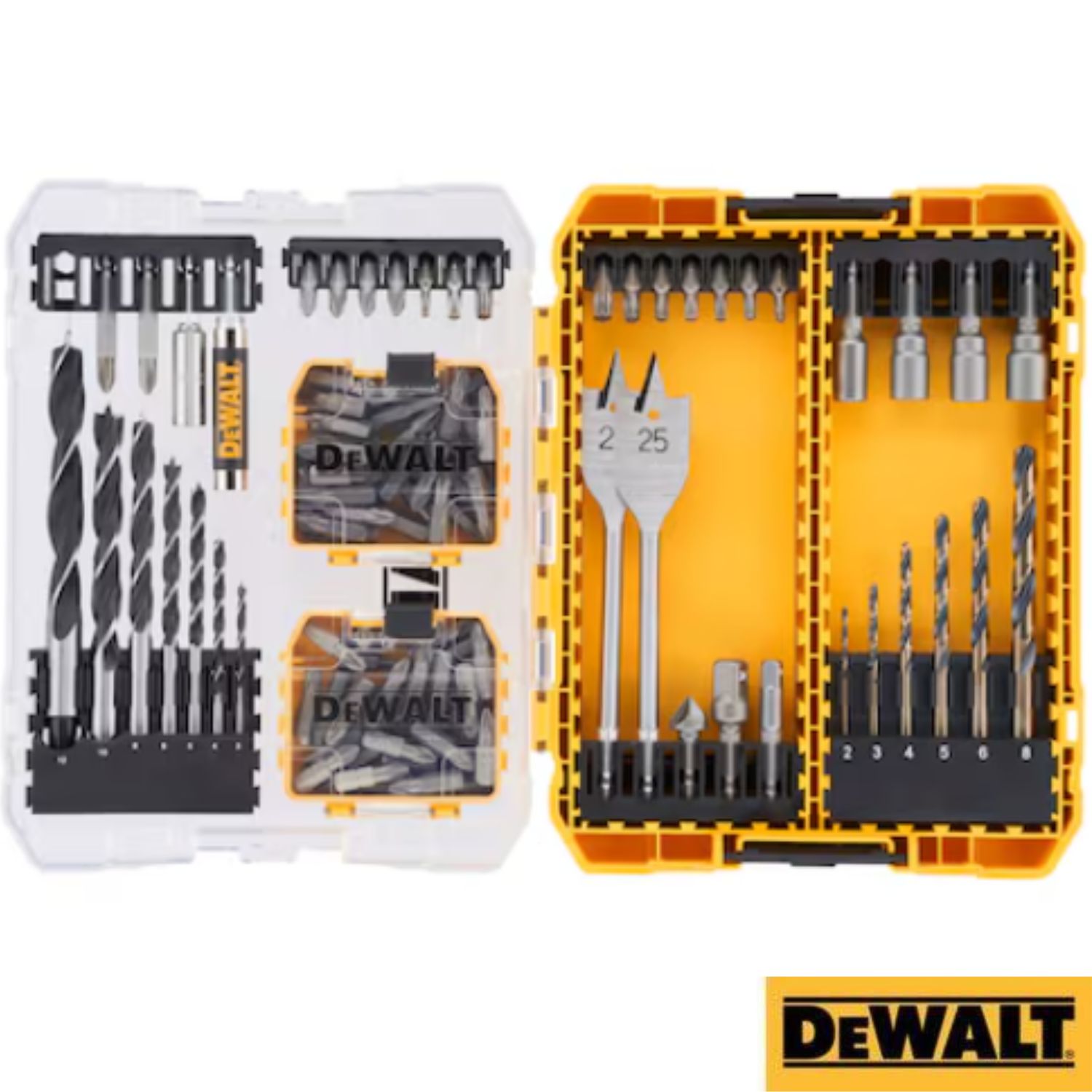 Conjunto Jogo 100 Peças para Aparafusar/Furar Dewalt DT70784-QZ Especial 100º Aniversário