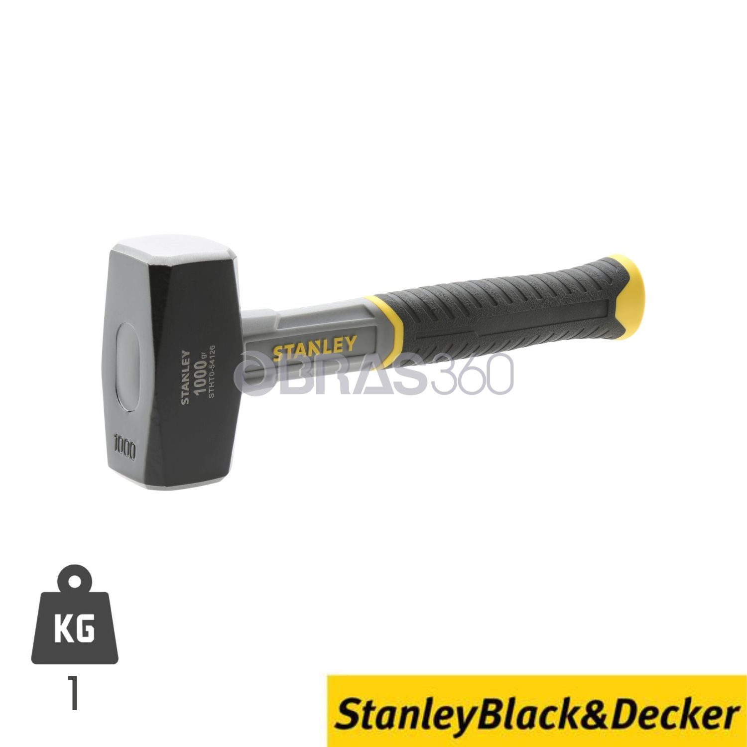 Marreta Quadrada 1KG Stanley STHT0-54126 Cabo Fibra Vidro Demolições Construção