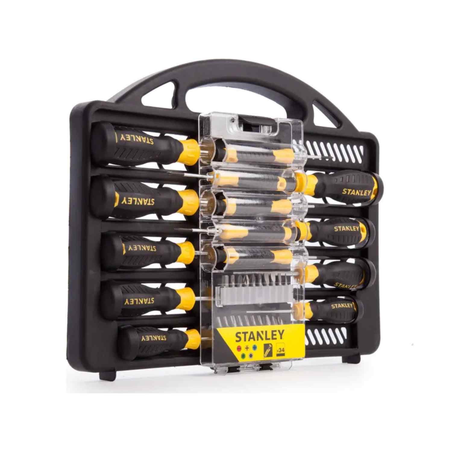 Conjunto de Chaves de Fendas Cushion Grip 34 Peças 14 Chaves + 20 Pontas Stanley STHT0-62141