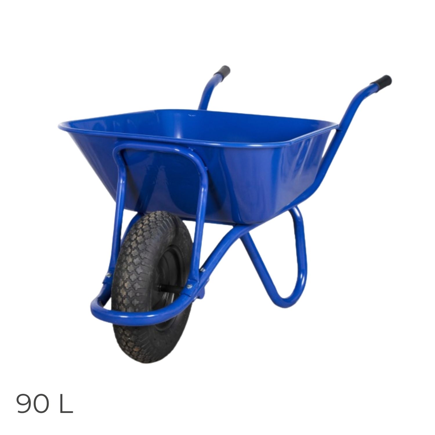 Carrinho de Mão em Aço F2 EVO L Roda Pneumática Soldado 90L Entulho Resíduos Rampas de Carga