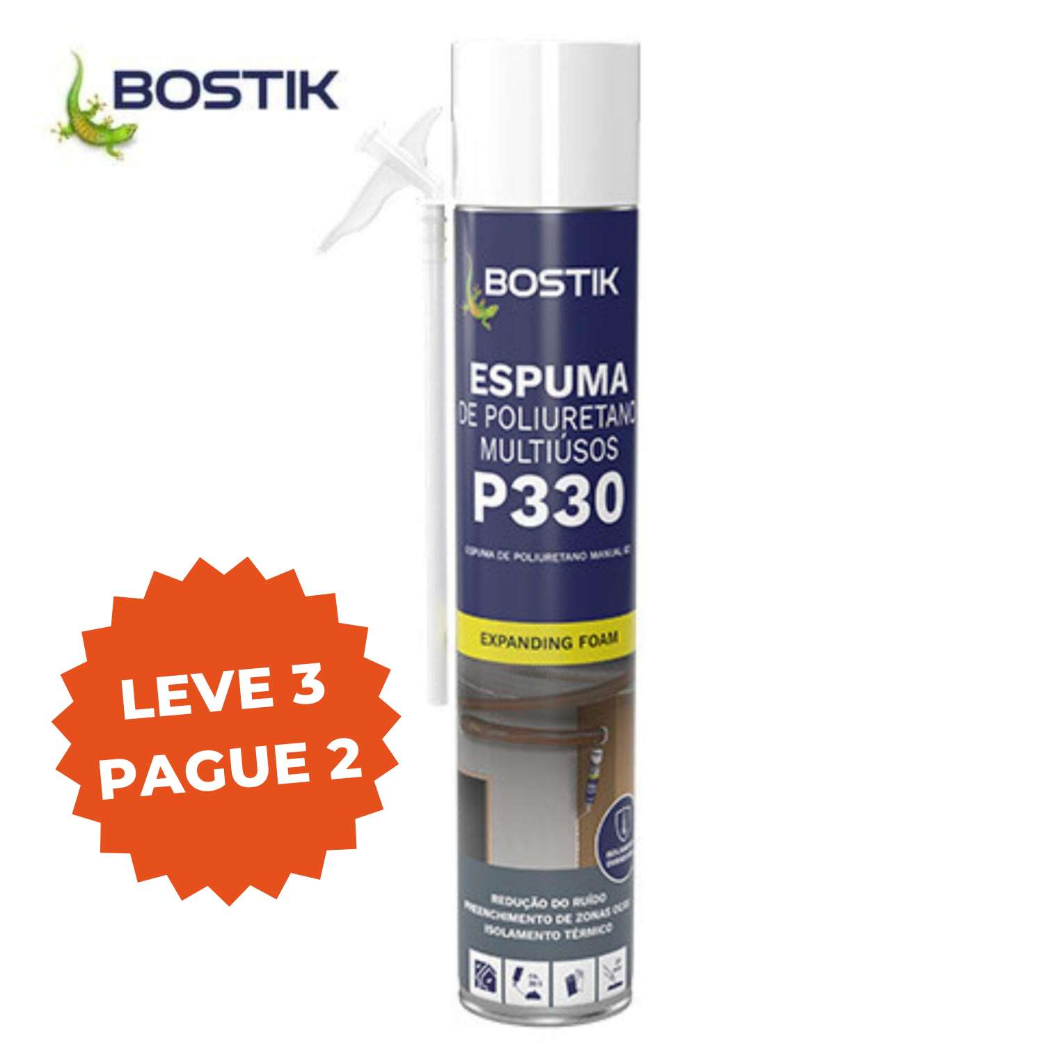 Espuma Expansiva Fixação Enchimento Montagem Aros Portas Janelas Bostik P330 B3 700ML Manual