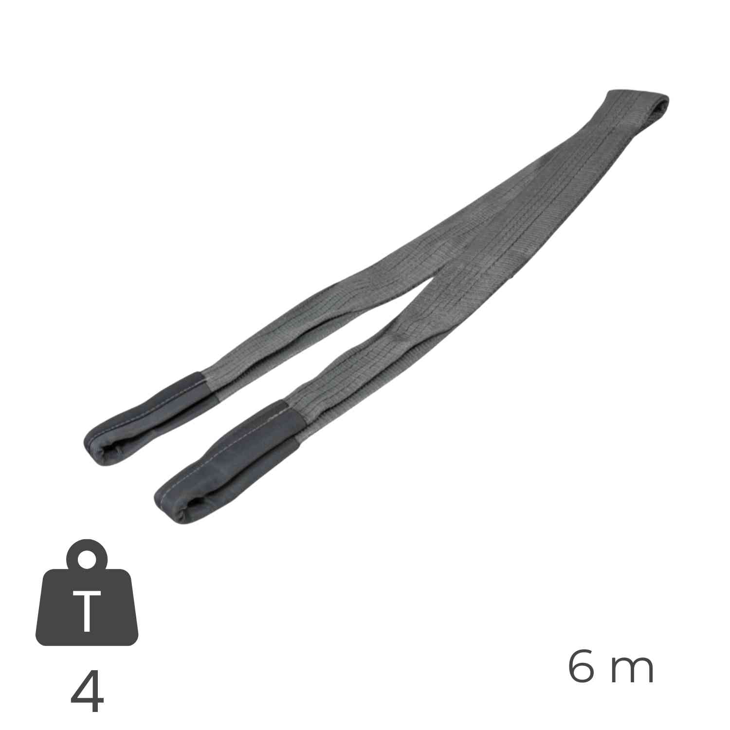 Cinta de Elevação Plana 4 Toneladas 6M 120MM Transporte Manuseamento Retenção de Cargas