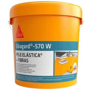 Pele Elástica Sikagard 570W + Fibras 20kg Impermeabilização Varandas Terraços Coberturas