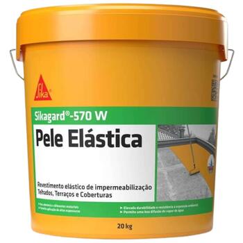 Pele Elástica Sikagard 570W 20kg Impermeabilização Varandas Terraços Coberturas