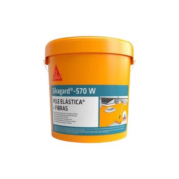 Pele Elástica Sikagard 570W + Fibras 5kg Impermeabilização Varandas Terraços Coberturas