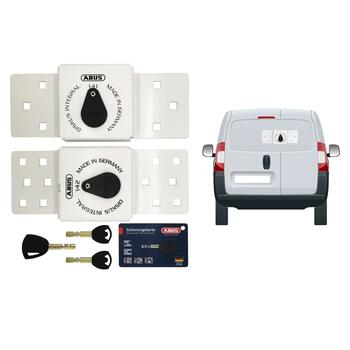 Fechadura Branca Porta Lateral + Traseira ABUS 141+142+25/70 KA Veiculo Comercial Montagem Simples