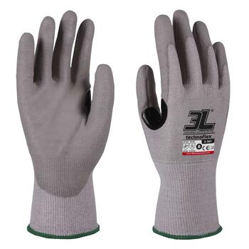 Luvas 3L Technoflex S-301 Cinzento (1Par) Poliuretano Resistência Corte Lâmina EN388 EN407