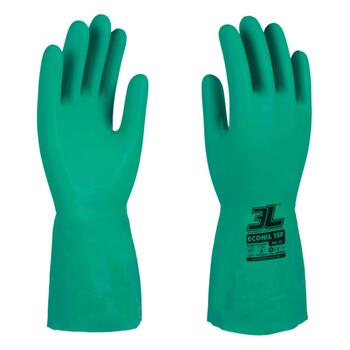 Luvas 3L Econil 15F BN-15 Verde (1Par) Nitrilo Sem Suporte Altamente Flexível EN388 EN420