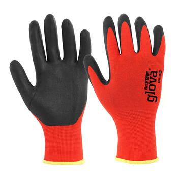 Luvas Glova Nylon Spandex Vermelho Revestimento Nitrilo Foam 0701103 (1Par) EN388-2016+A1-2018 4121X
