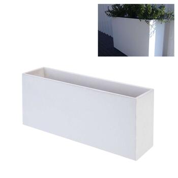 Floreira Betão + Fibras Retangular 100x25x60cm Branca Alta Jardim Varanda Terraço Esplanada