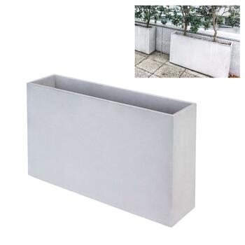 Floreira Betão + Fibras Retangular 100x29x80cm Cinzenta Alta Jardim Varanda Terraço Esplanada