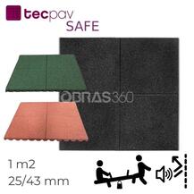 Pavimento Piso Borracha SBR - TecpavSAFE - Parque Infantil - 1M2- Segurança, Acústica