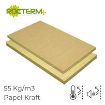 Lã de Rocha Isolamento Térmico Acústico Painel Revestido a Papel Kraft Rocterm PK 55 (55 KG/M3)