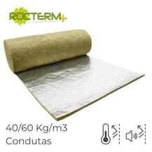 Lã de Rocha Isolamento Manta Revestida a Alumínio Reforçado Rocterm AC 40/60 (40/60 kg/m3) Condutas
