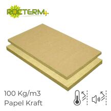 Lã de Rocha Isolamento Térmico Acústico Painel Revestido a Papel Kraft Rocterm PK 100 (100 kg/m3)