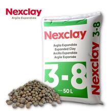 Argila Expandida Nexclay 3-8 50 Litros Isolamento Térmico Acústico Drenagem Jardinagem Decoração