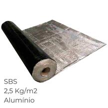 Tela Betuminosa Asfáltica SBS Impermeabilização Asfaldan Alu Extra 25 P Elast Alumínio 2,5KG/M2