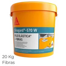 Pele Elástica Sikagard 570W + Fibras Impermeabilização Varandas Terraços Coberturas 20 Kg