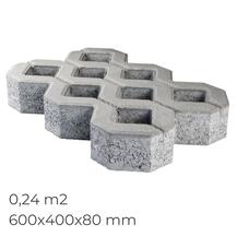 Grelha Enrelvamento Betão Cinza HEXAGONAL Pavimento Exterior Jardim - 600x400x80MM - 0,24M2