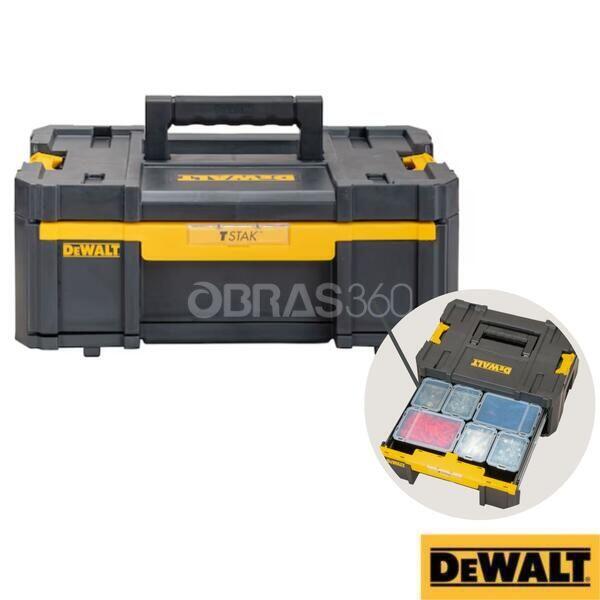 Caixa Gaveta TSTAK III Dewalt DWST1-70705 9.5L/7.5KG Armazenar Transportar Ferramentas Acessórios