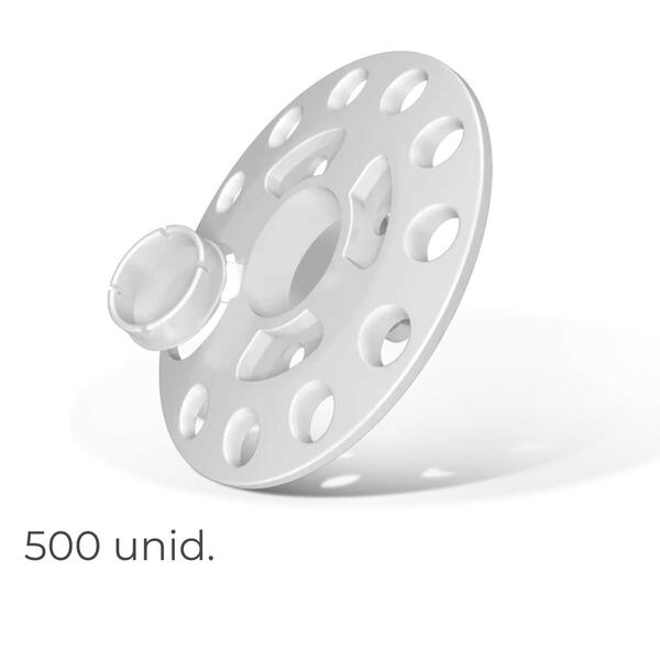 Anilha Bolacha Disco para Fixação Isolamento Suporte Madeira Caixa 500 Unidades