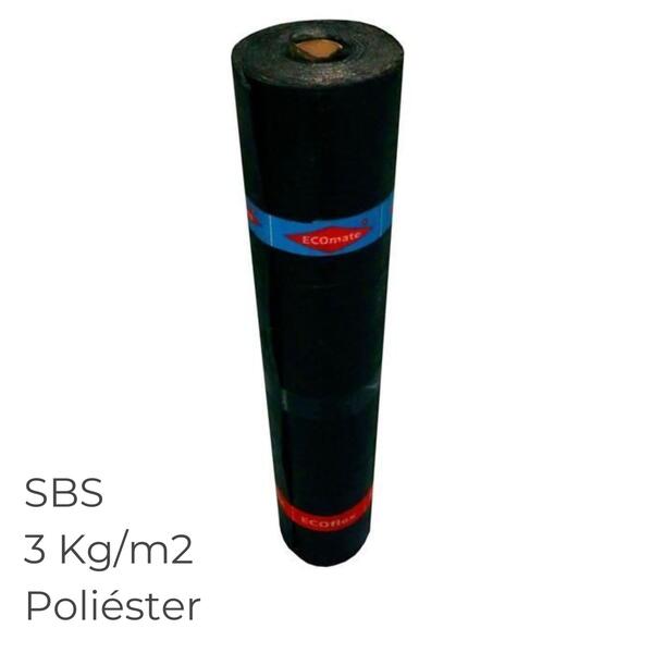 Tela Betuminosa Asfáltica SBS Impermeabilização ECOflex PY 30 Poliéster 3KG/M2 - 3 kg/m2 - 12 m x 1 m