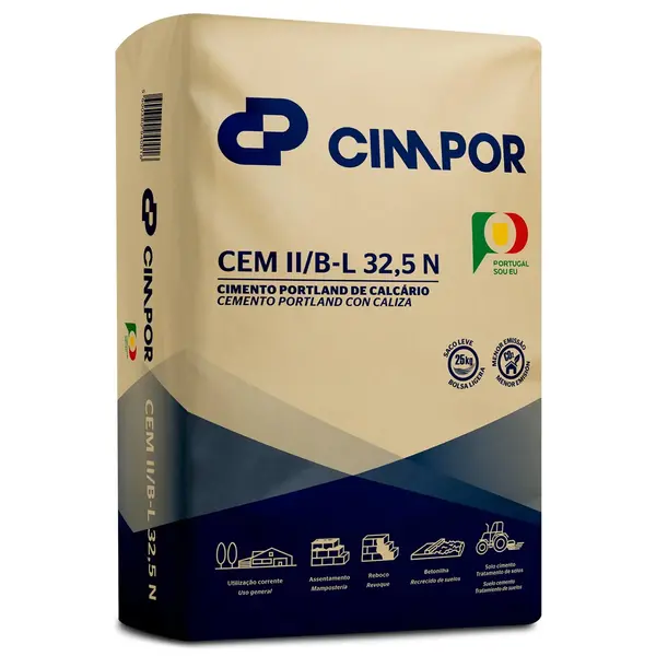 Saco 25KG Cimento Cimpor CEM II/B-L 32,5 N - CEM II/B-L 32,5 N - 25 kg