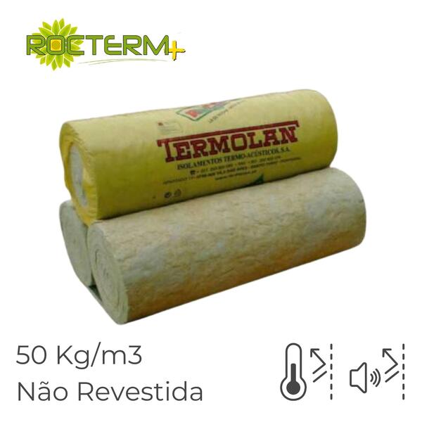 Lã de Rocha Isolamento Térmico Acústico Manta Não Revestida Rocterm MN 50 (50 kg/m3) - 40 mm - 8 m x 1,2 m