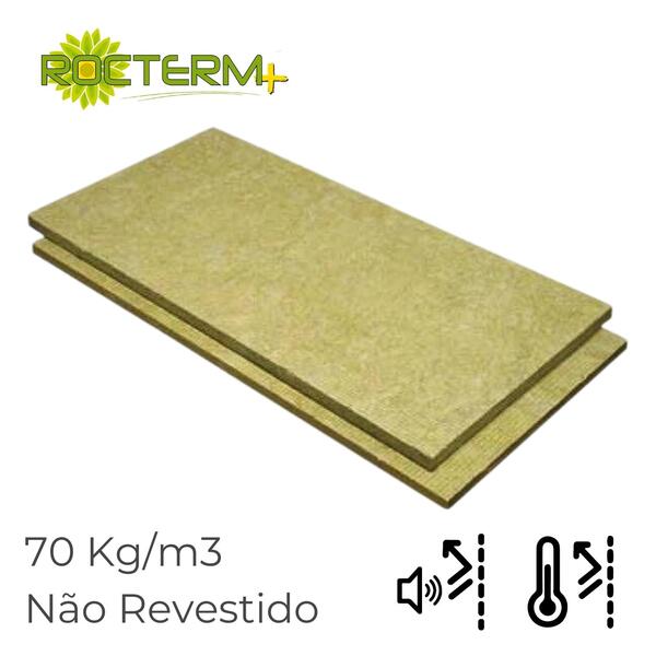 Lã de Rocha Isolamento Térmico Acústico Painel Não Revestido Rocterm PN 70 (70 kg/m3) - 40 mm - 1,35 m x 0,6 m
