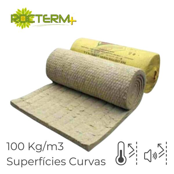 Lã de Rocha Manta Térmica Acústica Não Revestida com Rede Rocterm R 100 (100 kg/m3) - Rocterm - 9900100101410
