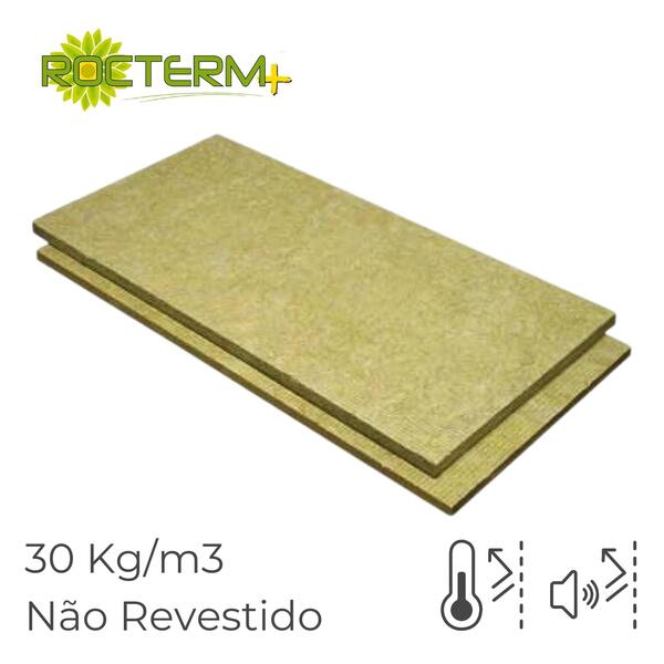Lã de Rocha Isolamento Térmico Acústico Painel Não Revestido Rocterm PN 30 (30 kg/m3) - 40 mm - 1,35 m x 0,6 m