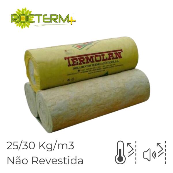 Lã de Rocha Isolamento Térmico Acústico Manta Não Revestida Rocterm MN 230 (25/30 kg/m3) - 100 mm - 4,5 m x 1,2 m