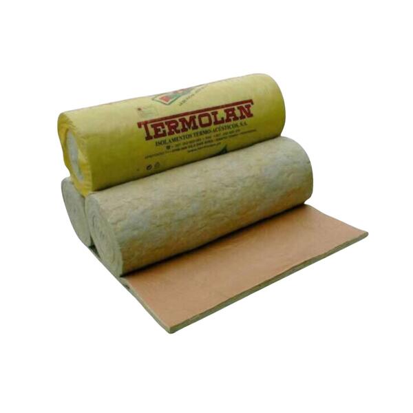 Lã de Rocha Isolamento Térmico Acústico Manta Revestida a Papel Kraft Rocterm MK 70 (70 kg/m3) - Rocterm - 9900100101717