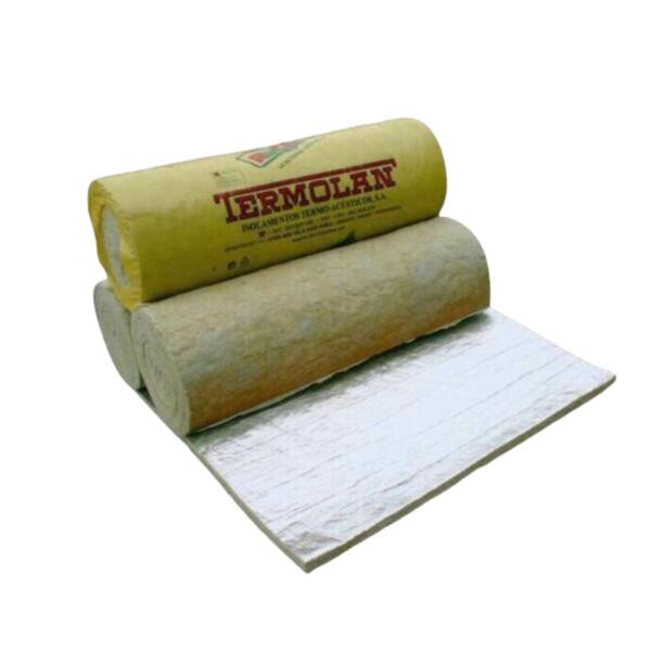 Lã de Rocha Isolamento Térmico Acústico Manta Revestida a Alumínio Rocterm MA 50 (50 kg/m3) - Rocterm - 9900100102257