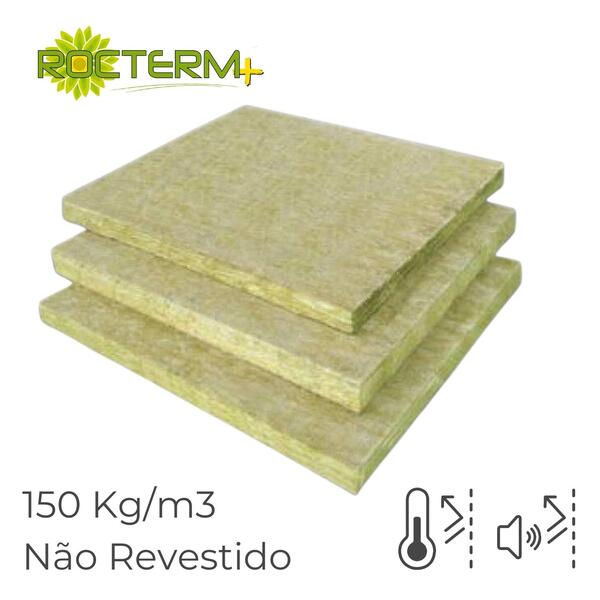 Lã de Rocha Isolamento Térmico Acústico Painel Não Revestido Rocterm Coberlan N 50 (150 kg/m3) - 80 mm - 1,2 m x 1 m