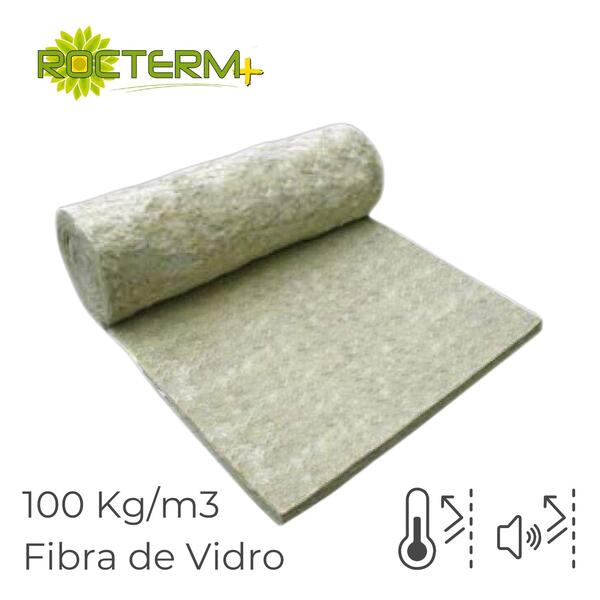 Lã de Rocha Manta Revestida a Véu de Fibra de Vidro Rocterm VF Fachadas Ventiladas (25/30 kg/m3) - 60 mm - 8 m x 1,2 m