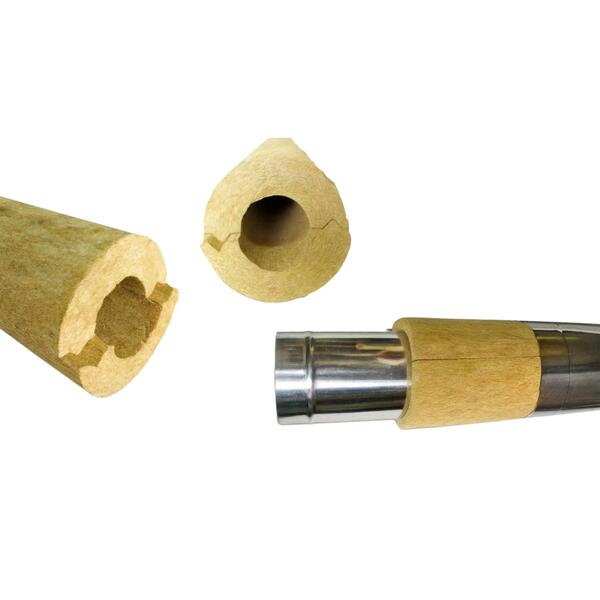 Coquilha de Lã de Rocha Não Revestida Rocterm CQ 100 Tubagem Conduta - Rocterm - 5600913778291