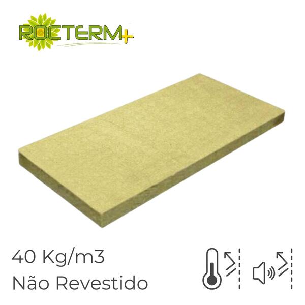 Lã de Rocha Isolamento Térmico Acústico Painel Não Revestido Rocterm PI 40 (40 kg/m3) - 30 mm - 1 m x 0,6 m
