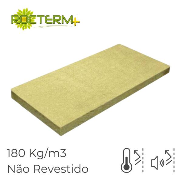 Lã de Rocha Isolamento Térmico Acústico Painel Não Revestido Rocterm PI 180 (180 kg/m3) - 100 mm - 1 m x 0,6 m