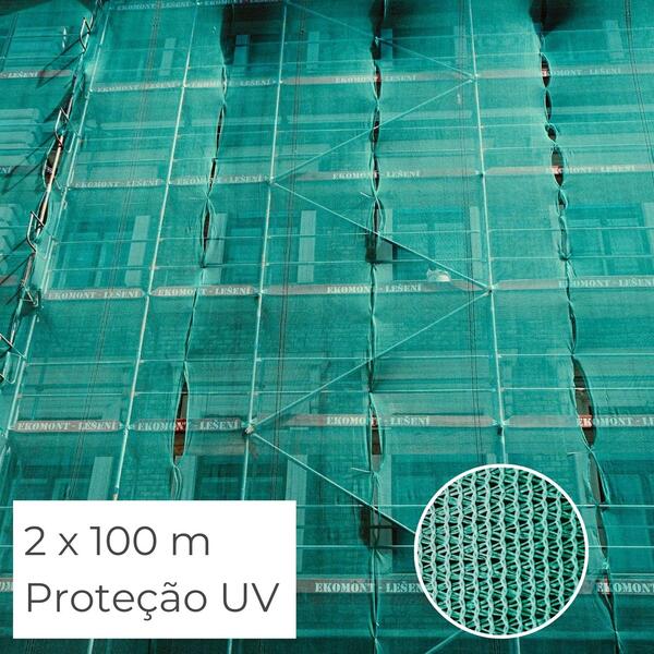 Rede Sombreamento Verde 70% Andaime 2X100M Tapume Agricultura Tapavento Barreira Proteção UV